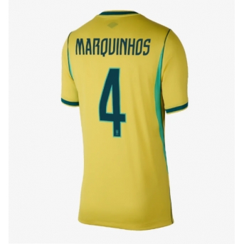 Billige Fotballdrakt Brasil Marquinhos #4 Replika Hjemmedrakt Dame VM 2026 Kortermet